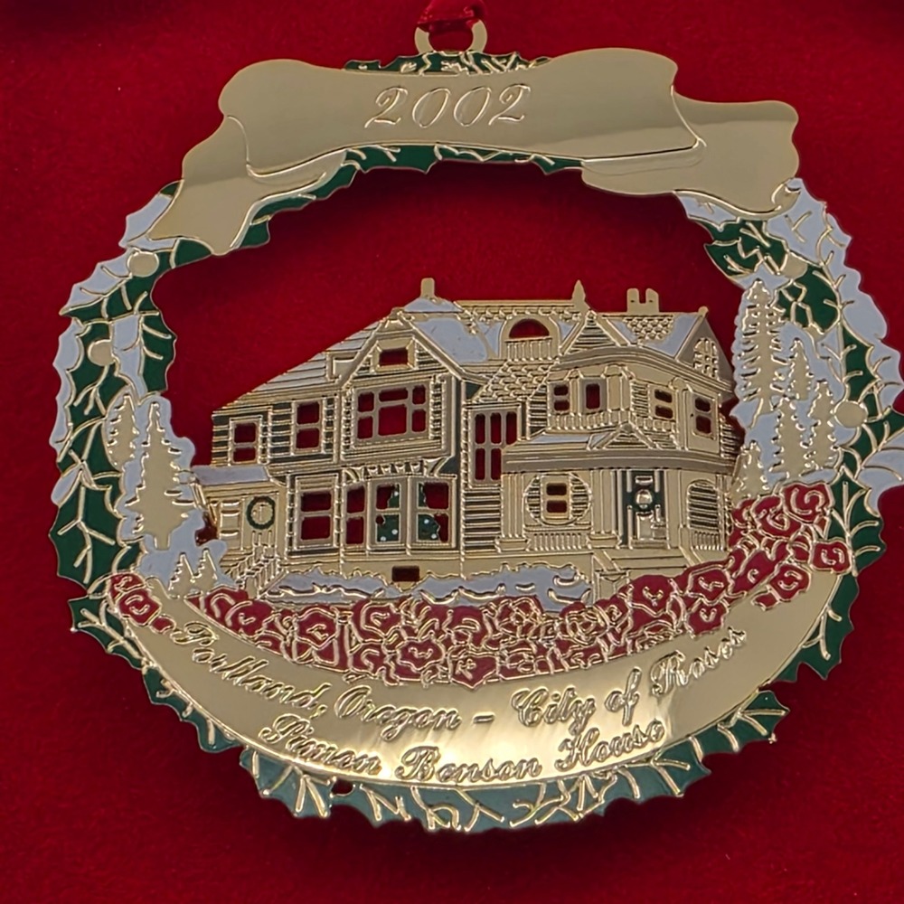 VTG 2002 Portland Oregon Simon‎ Benson House Ornament 24K Gold plate Limited